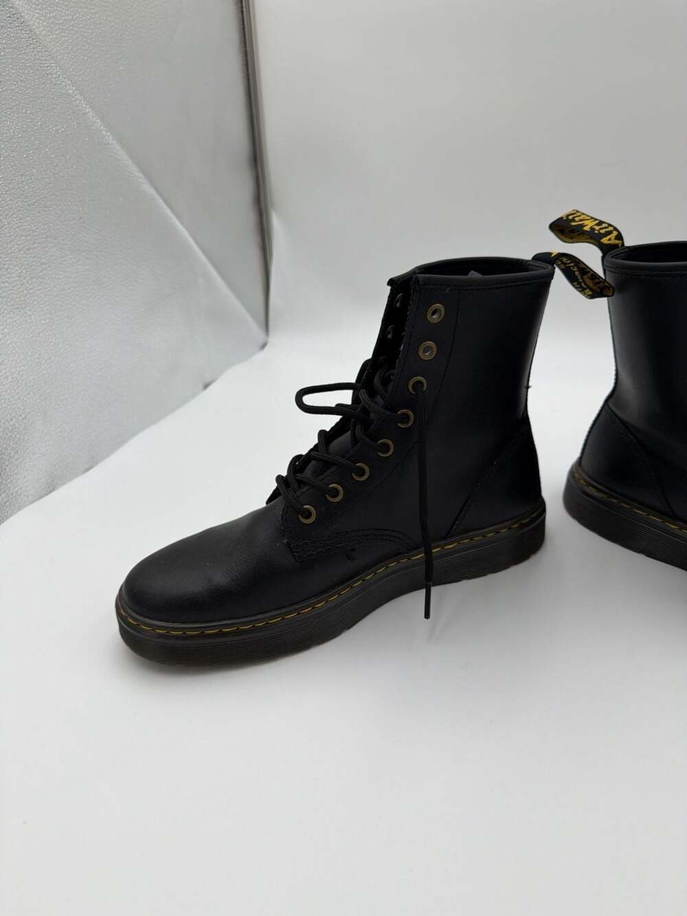 Dr. Martens Zavala Black Leather Lace-Up Boots Mens 9 Womens 10 EU 42 - Picture 4 of 12
